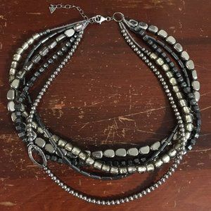Silpada 5 strand silver and gunmetal necklace